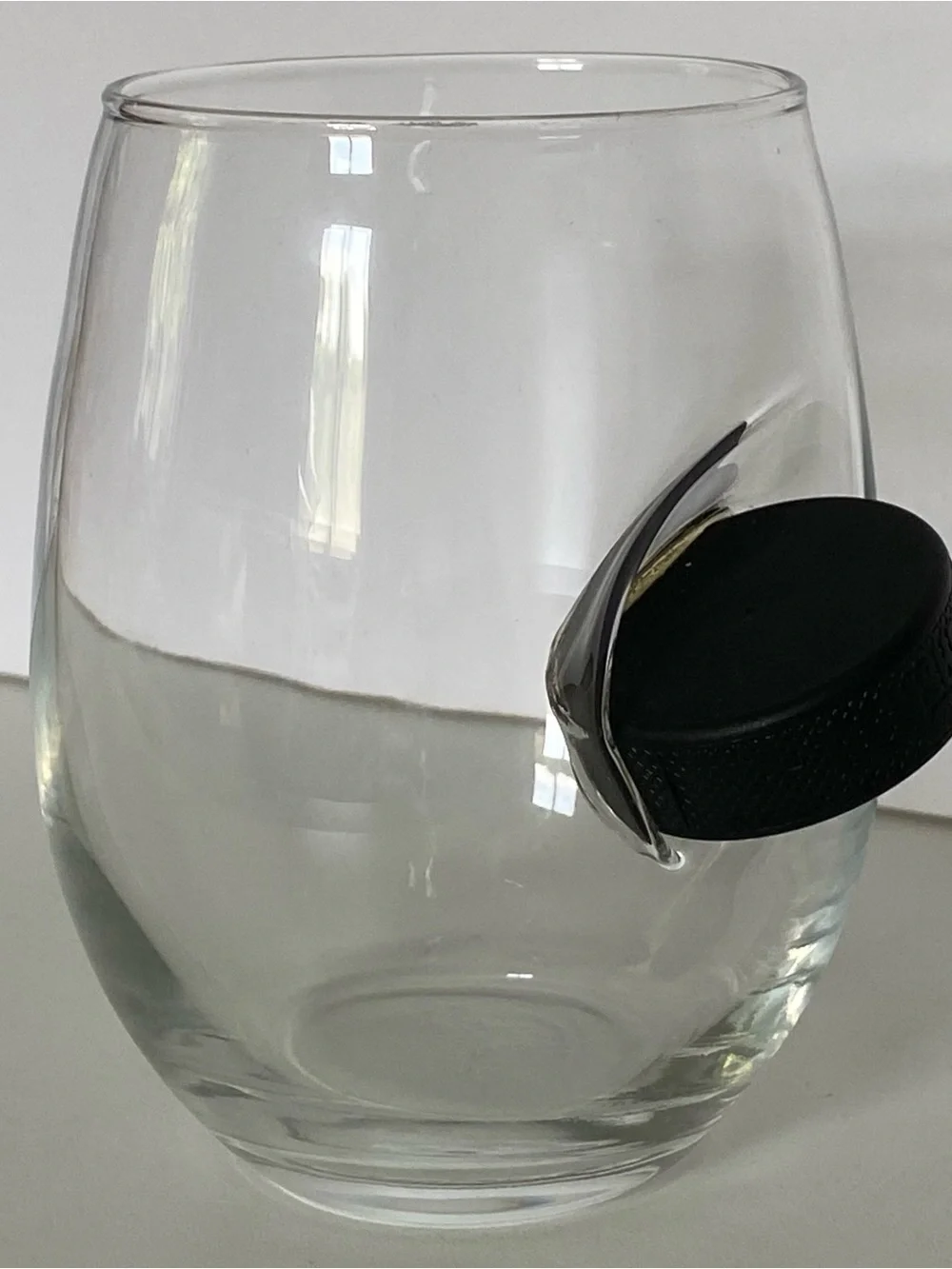 Original BenShot Wine Glass With Hockey Puck MADE IN USA Dad Wedding Gift Sporty